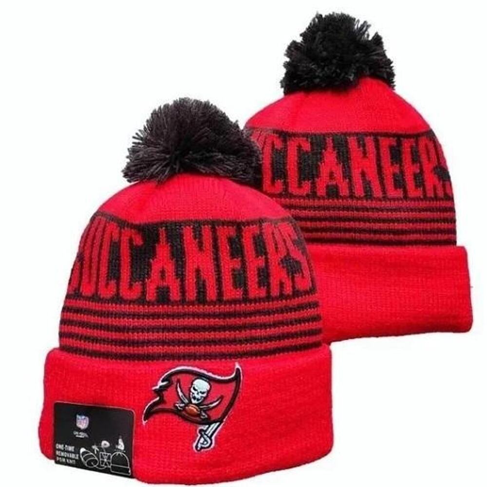 NWT Tampa Bay Buccaneers NFL Pom Knit Beanie Fleece Lining OSFA Unisex